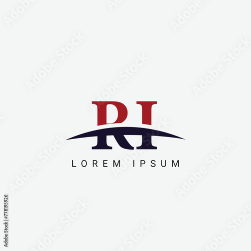 Alphabet RI IR letter modern monogram style logo vector element