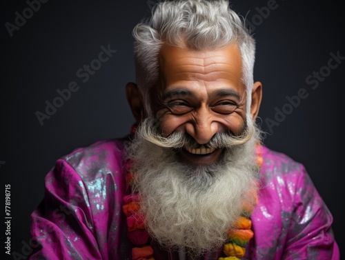 Elderly Man With Long Beard and White Hair