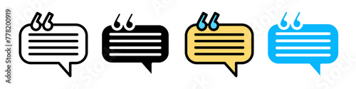 Testimonial given by satisfied product user or customer feedback or comment by leave feedback review icon. client opinion or quote dialog message