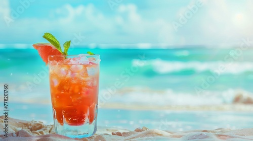 cocktail in summer beach 