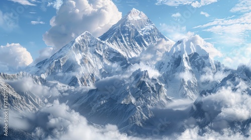 Virtual Trekking: 3D Himalayan Mountainscape with Everest Base Camp. © Exnoi