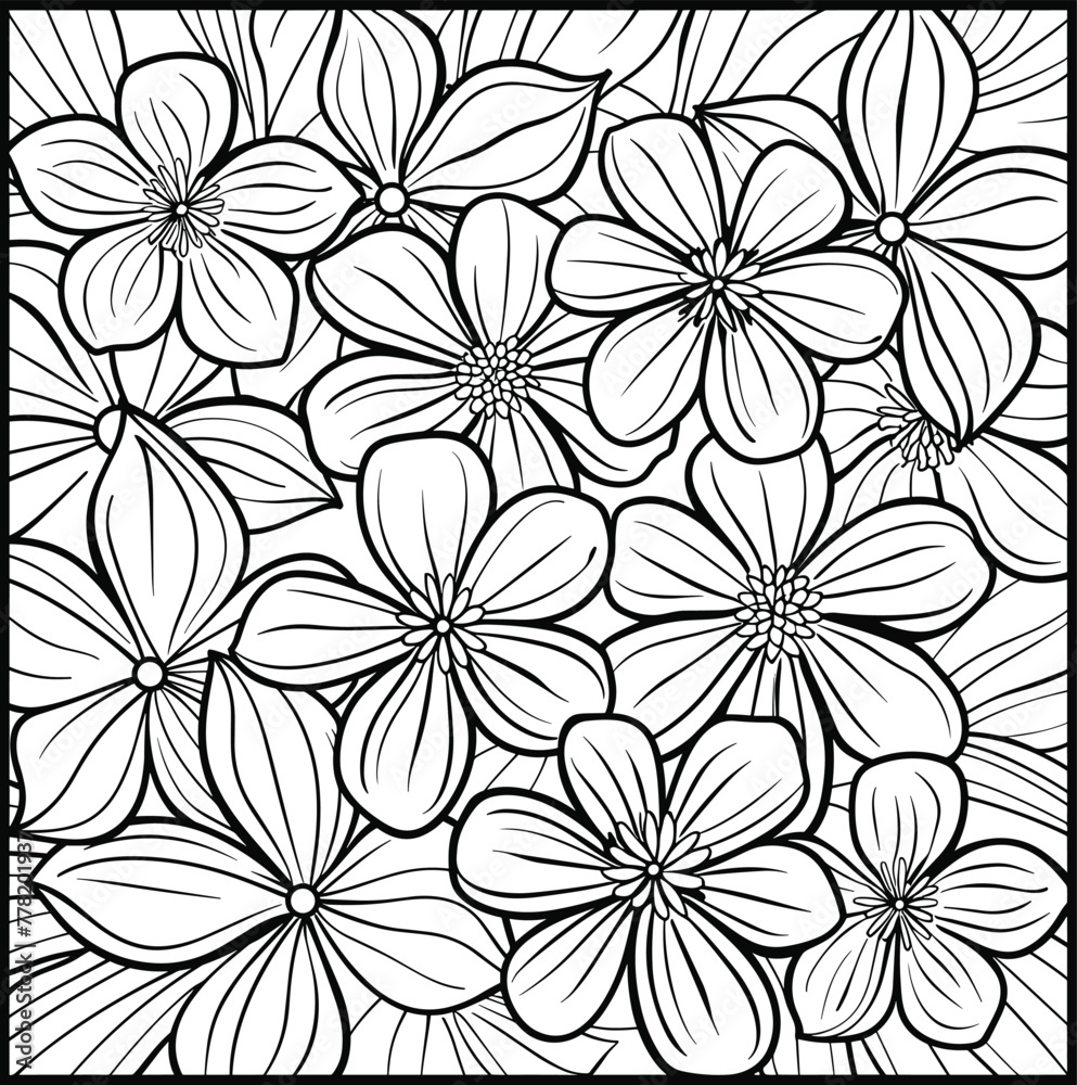 Colouring Page With Flowers , Coloring Pages Vector