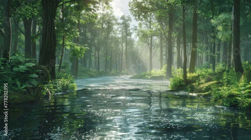 Immersive Virtual Forest Landscape for Relaxation Apps.