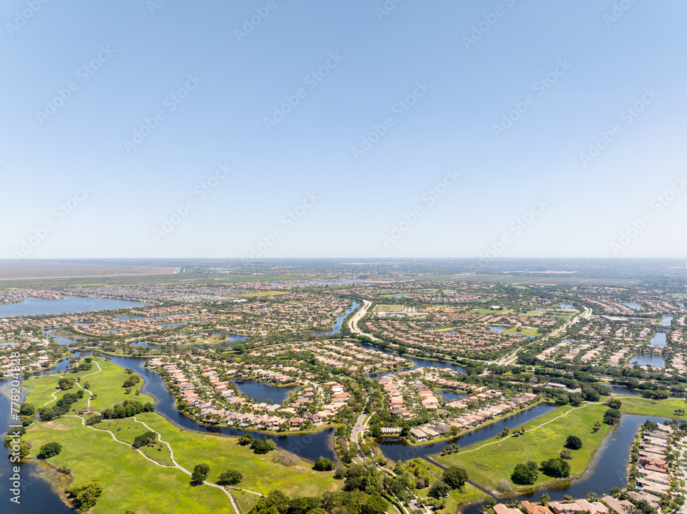 Drone photo Coral Springs Florida USA circa 2024