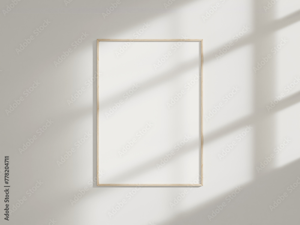 Minimal picture poster frame mockup on white wall Minimal picture poster frame mockup on white wall