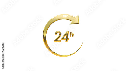 24 hours service icon gold