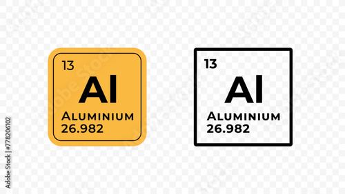 Aluminium, chemical element of the periodic table vector design
