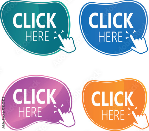 vector sticker click here advertising call finger