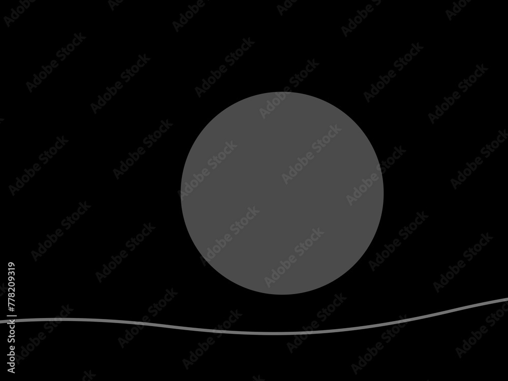 Illustration of a gray circle on a black background