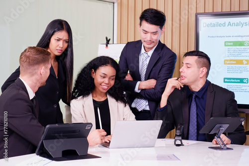 Businessmen and employees meeting to plan business marketing plans business idea.