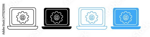 Content Management and Social Media Optimization Icon for Digital Network Analysis