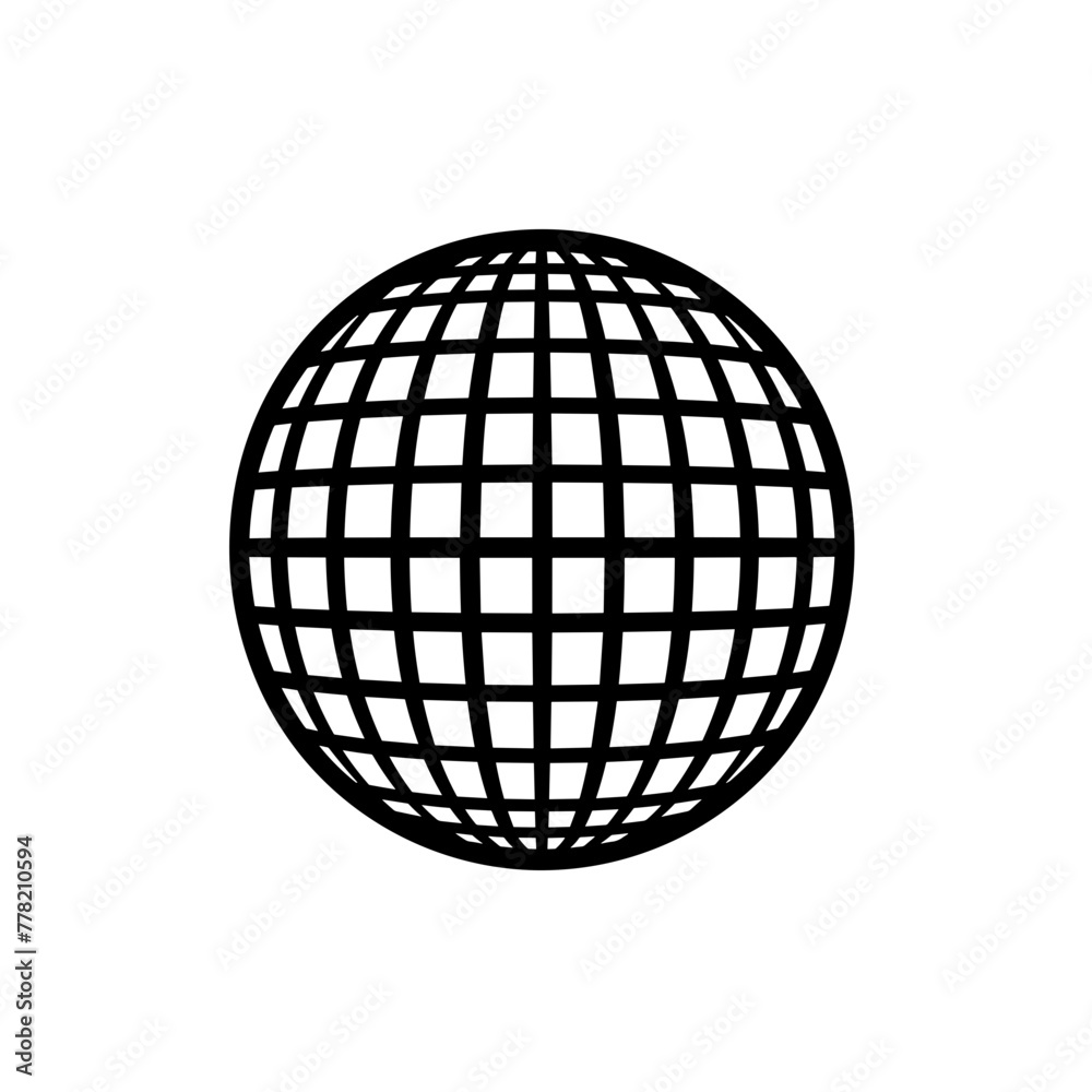 Simple disco ball isolated black icon. Simple disco ball isolated black icon.