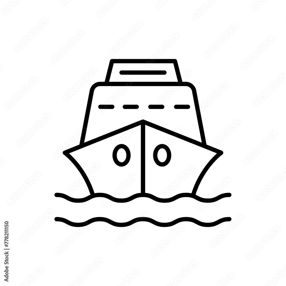 Cruise ship outline icons, minimalist vector illustration ,simple transparent graphic element .Isolated on white background Cruise ship outline icons, minimalist vector illustration ,simple transparent graphic element .Isolated on white background
