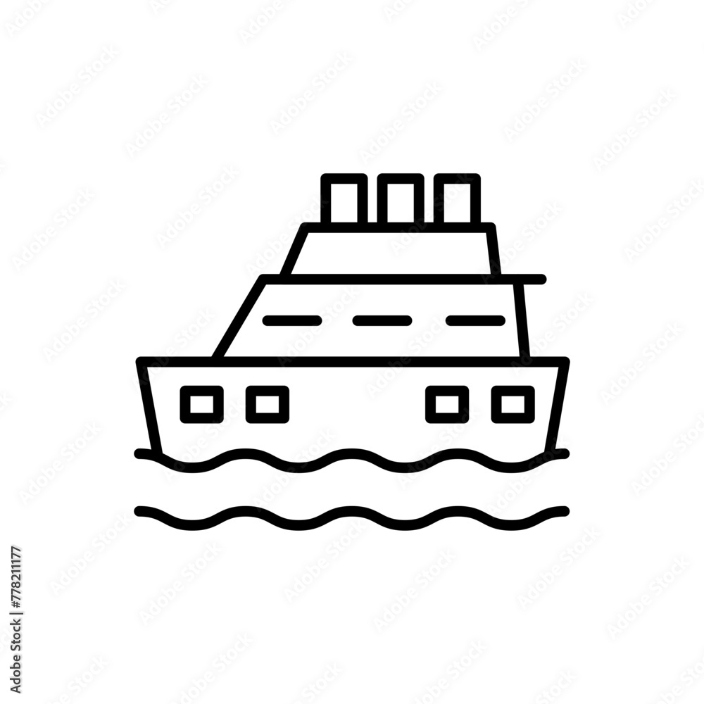 Cruise ship outline icons, minimalist vector illustration ,simple transparent graphic element .Isolated on white background Cruise ship outline icons, minimalist vector illustration ,simple transparent graphic element .Isolated on white background