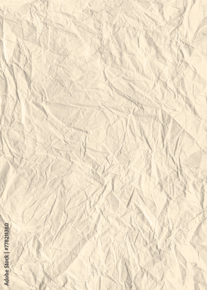 Fototapeta premium Yellow Vertical Crumpled Old Paper Texture Background