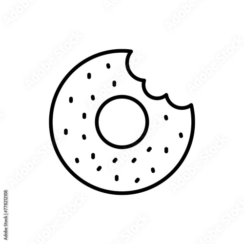 Donut outline icons, minimalist vector illustration ,simple transparent graphic element .Isolated on white background