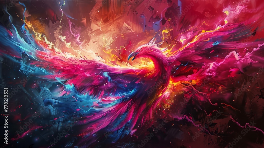 fire phoenix painting