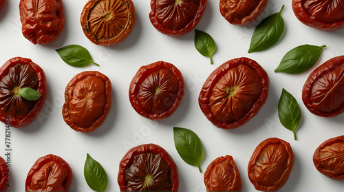 Set With Sun Dried Tomatoes And Basil .Generative AI photo