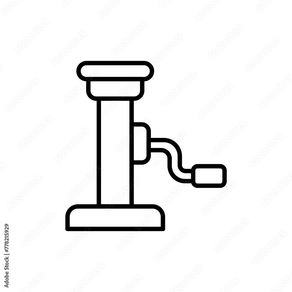 Jack screw outline icons, minimalist vector illustration ,simple transparent graphic element .Isolated on white background