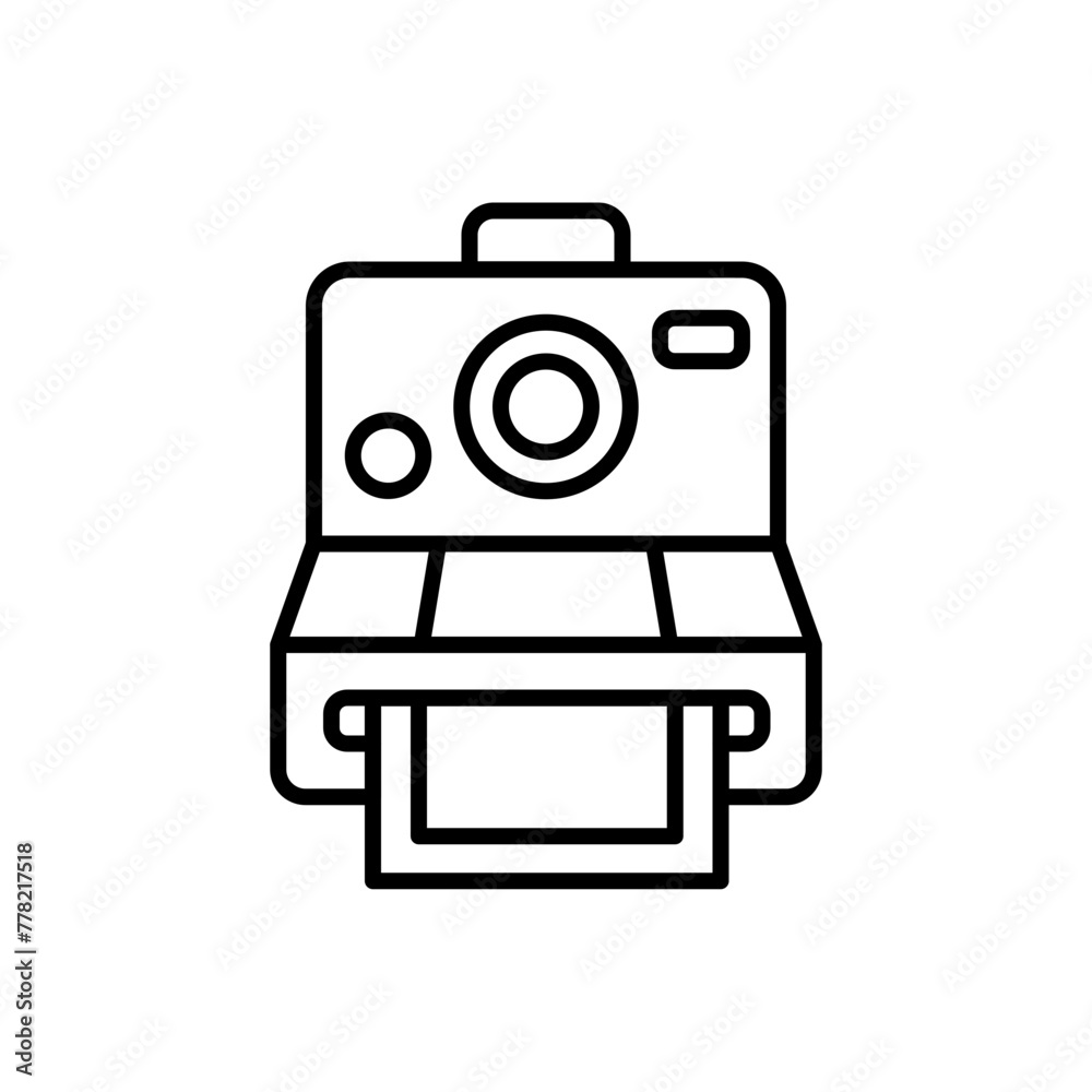 Polaroid camera outline icons, minimalist vector illustration ,simple transparent graphic element .Isolated on white background Polaroid camera outline icons, minimalist vector illustration ,simple transparent graphic element .Isolated on white background