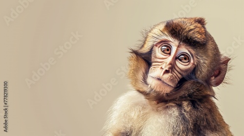 monkey illustration with text space for customization. Playful monkey clipart perfect for greeting cards and invitations. photo