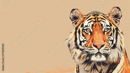 Watercolor tiger illustration with text space for customization. Playful tiger clipart perfect for greeting cards and invitations.