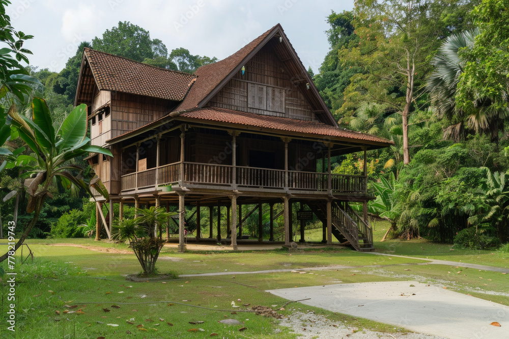 An isolated Malay traditional house