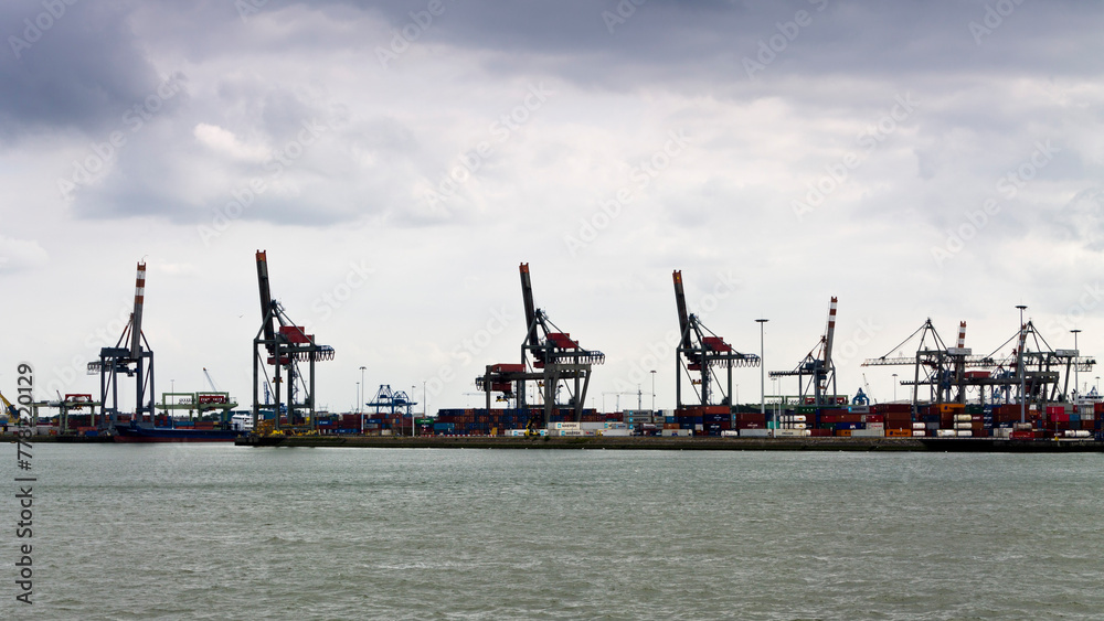 Cranes in the port of Rotterdam, Netherlands