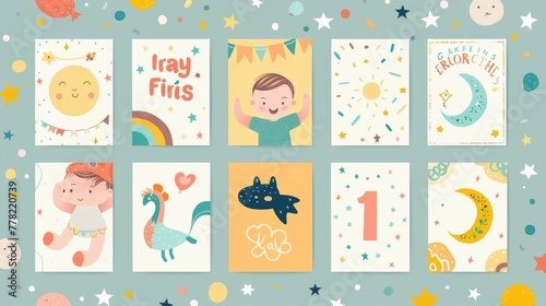 Adorable D of Baby Milestone Cards Showcasing Precious First Moments for Newborns and Infants
