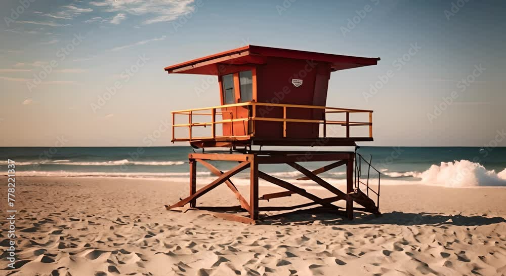 Lifeguard hut on the beach. Lifeguard hut on the beach.