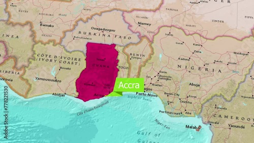 Map of Accra, the capital of Ghana.Zooming In: Exploring the Details of the AccraMap