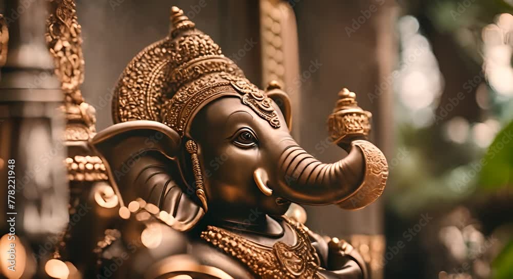 Goddess Ganesha. God in the shape of an elephant. Ganesh Chaturthi.