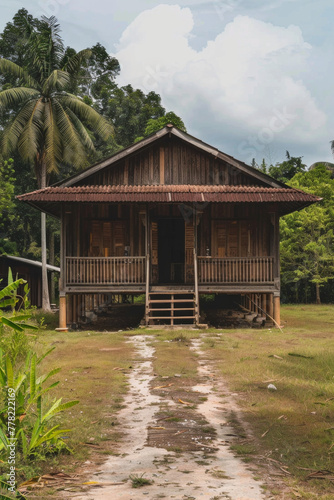 An isolated Malay traditional house