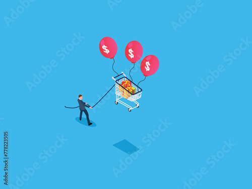 consumer goods float with air balloons