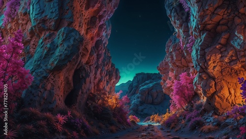 3D CG rendering of fantasy alien landscape. 3D illustration.