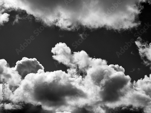 Black and white clouds in the sky background