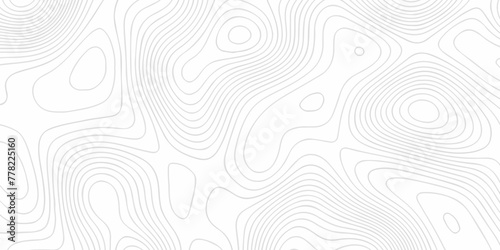 Topographic map background geographic line map with seamless ornament design. The black on white contours vector topography stylized height of the lines map.	