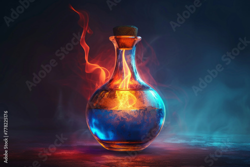 An isolated colorful glowing magical potion  photo