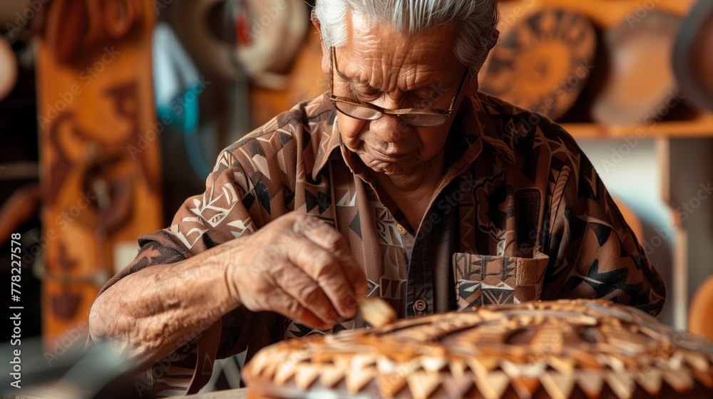 Cultural Continuity in Craftsmanship, Skilled Indigenous Artisan Creating Traditional Crafts with Precision and Pride Cultural Continuity in Craftsmanship, Skilled Indigenous Artisan Creating Traditional Crafts with Precision and Pride