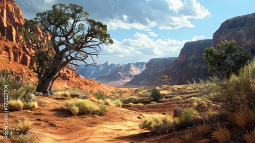 Desert, Haloxylon ammodendron, Desert, ammodendron tree, Photorealistic