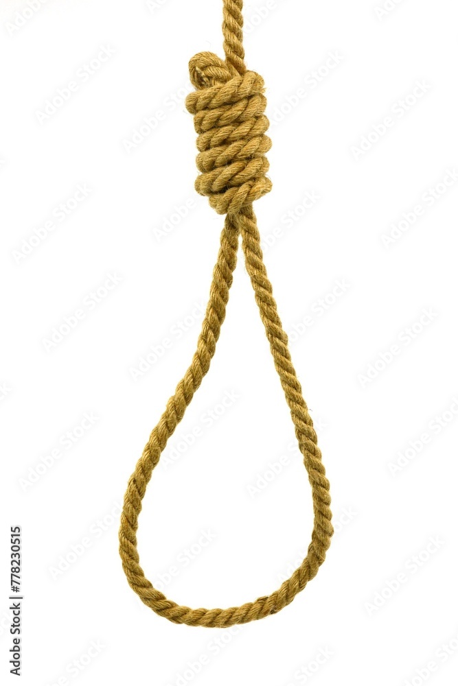 Gallows noose on white Background