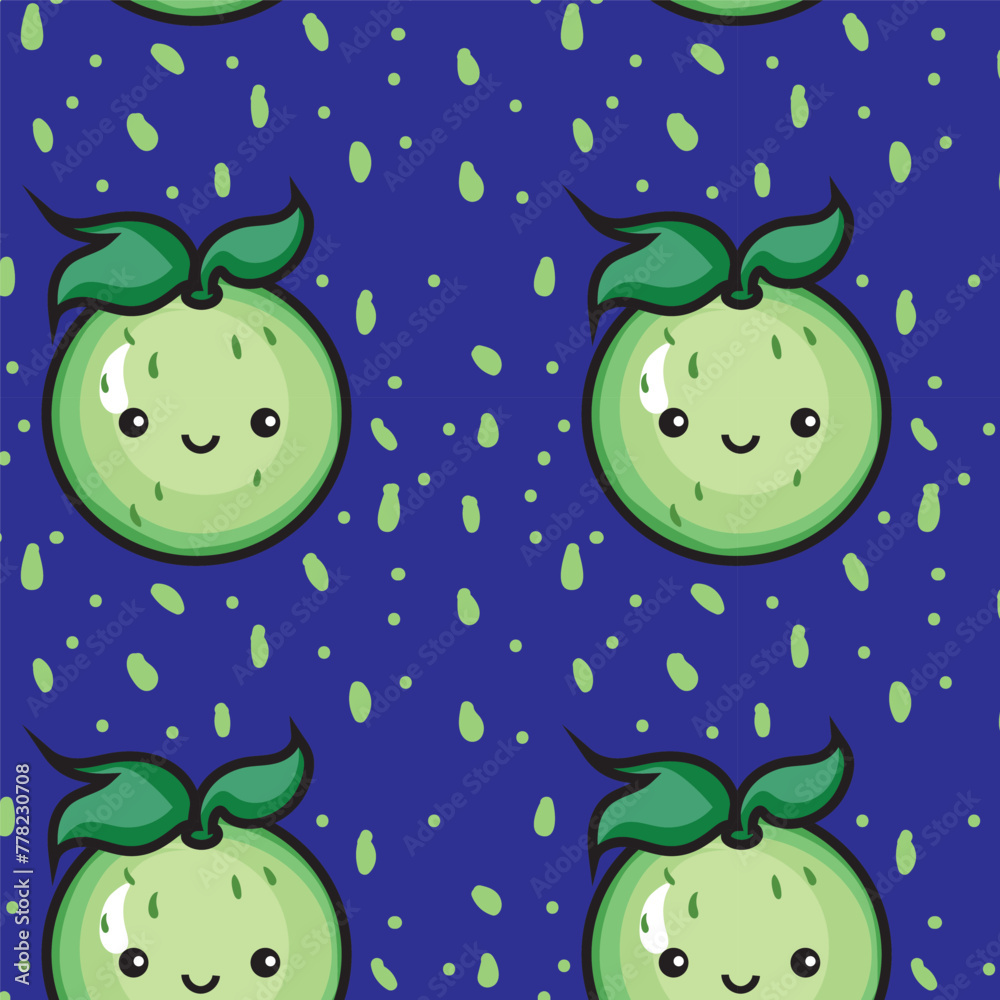 cute green guava fruit seamless pattern in blue background abstract for kids fashion cute green guava fruit seamless pattern in blue background abstract for kids fashion