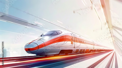 The high-speed rail is running at high speed
