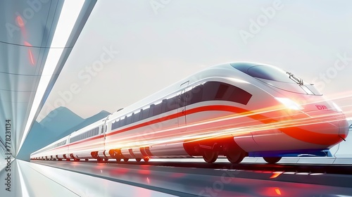 The high-speed rail is running at high speed