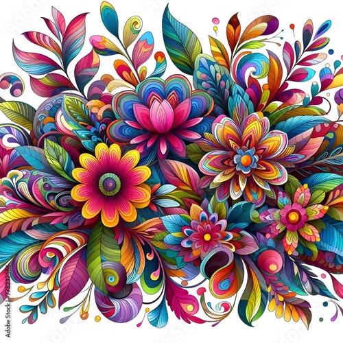 Seamless abstract background with colorful swirls. Vector illustration generative by ai