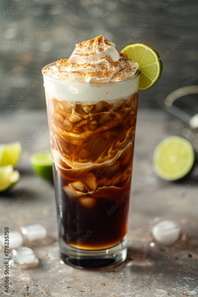 Dirty Soda with Cream Topping and Lime Dirty Soda with Cream Topping and Lime