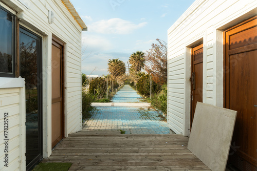 white house with sky and clouds