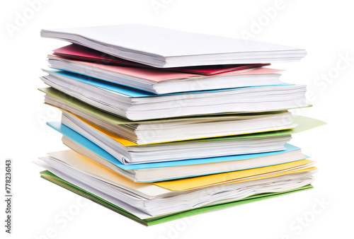 Towering stack of paperwork and files, cut out © Yeti Studio