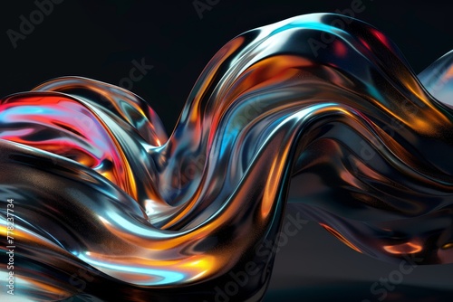 Captivating holographic marble design against black backdrop