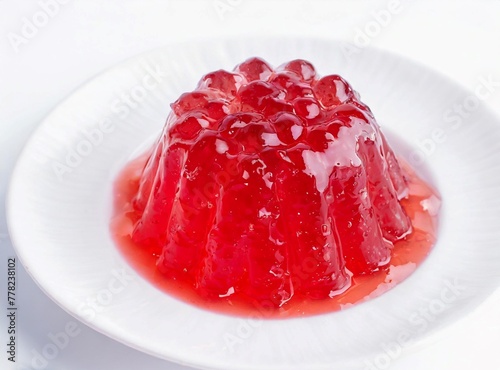 Red Gelatin. Diet/Hospital Food/Dessert.